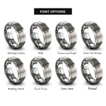 font options for inside engraving on gray cairn pattern rings