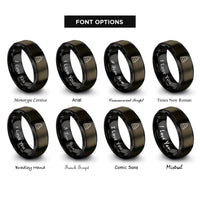 font options for inside engraving on gunmetal & black cairn pattern rings