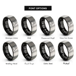 font options for inside engraving on black & gray cairn stack rings