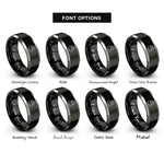 font options for inside engraving on black & grey cairn stack rings