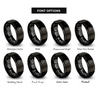 font options for inside engraving on black cairn stack rings