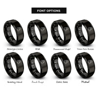 font options for inside engraving on black cairn stack rings