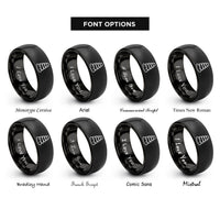 font options for inside engraving on black cairn stack rings
