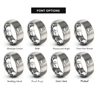 font options for inside engraving on gray cairn stack rings