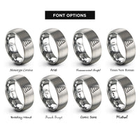 font options for inside engraving on grey cairn stack rings