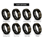 font options for inside engraving on gunmetal & black cairn stack rings
