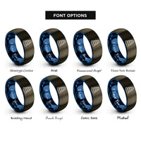 font options for inside engraving on gunmetal & blue cairn stack rings