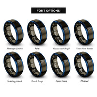 font options for inside engraving on gunmetal & blue cairn stack rings