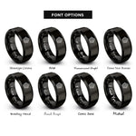 font options for inside engraving on black cairo pentagon tiling rings