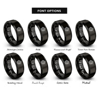 font options for inside engraving on black cairo pentagon tiling rings