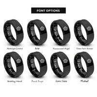 font options for inside engraving on black cairo pentagon tiling rings