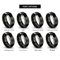 font options for inside engraving on black & gray cajn sound hole rings
