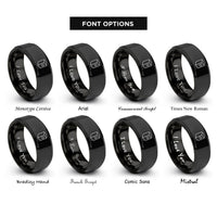 font options for inside engraving on black cajn sound hole rings