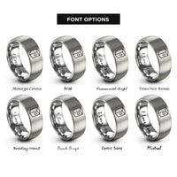 font options for inside engraving on grey cajn sound hole rings