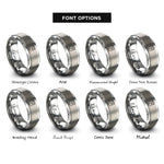 font options for inside engraving on grey cajn sound hole rings