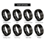 font options for inside engraving on black cajon rings