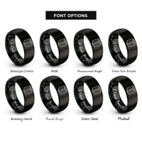 font options for inside engraving on black cajon rings