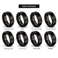 font options for inside engraving on black cajon rings
