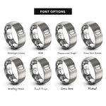 font options for inside engraving on silver cajon rings