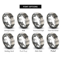 font options for inside engraving on grey cajon rings