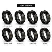font options for inside engraving on black cake on stand rings