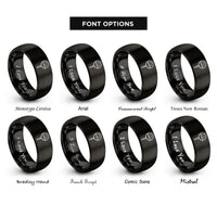 font options for inside engraving on black cake pop rings