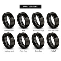 font options for inside engraving on black cake pop rings