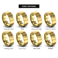 font options for inside engraving on gold cake pop rings