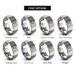 font options for inside engraving on silver calcium ca rings