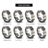 font options for inside engraving on grey calcium ca rings