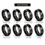 font options for inside engraving on black & gray calculator rings