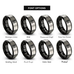 font options for inside engraving on black & grey calculator rings