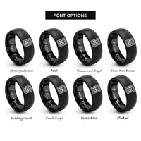 font options for inside engraving on black calculator rings