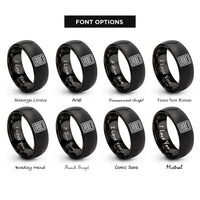 font options for inside engraving on black calculator rings