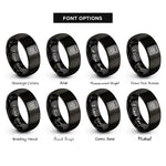 font options for inside engraving on black calculator rings