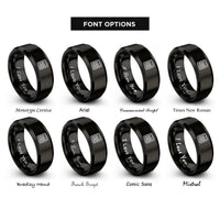 font options for inside engraving on black calculator rings