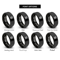 font options for inside engraving on black calculator rings