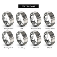font options for inside engraving on silver calculator rings
