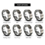 font options for inside engraving on gray calculator rings