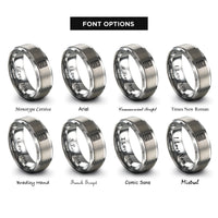font options for inside engraving on gray calculator rings
