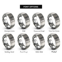 font options for inside engraving on gray calculator rings