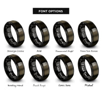 font options for inside engraving on gunmetal & black calculator rings