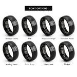 font options for inside engraving on black calendar rings