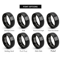 font options for inside engraving on black calendar rings