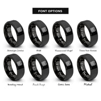 font options for inside engraving on black calendar rings