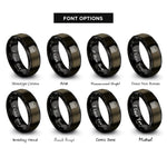 font options for inside engraving on gunmetal & black calendar rings