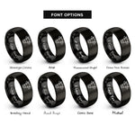 font options for inside engraving on black calf rings