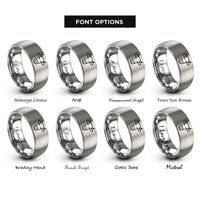 font options for inside engraving on grey calf rings