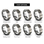 font options for inside engraving on gray calf rings
