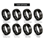 font options for inside engraving on black calibration cube rings